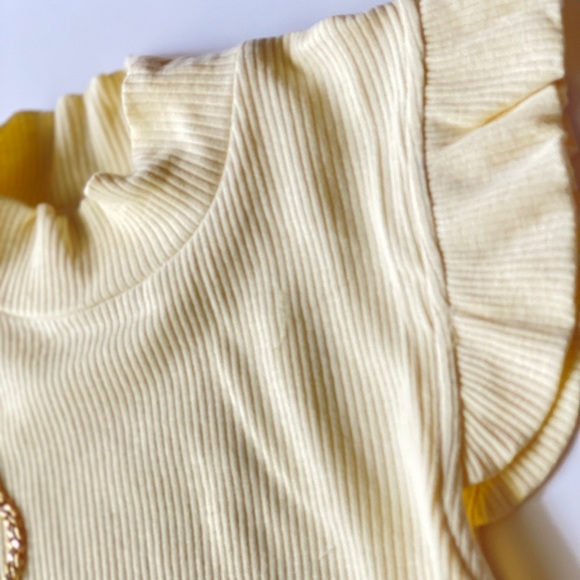 100% Cotton Pale Yellow Short Sleeve Shirt | New - Picture 3 of 7